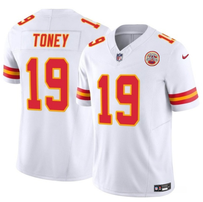 Men??s Kansas City Chiefs #19 Kadarius Toney White 2023 F.U.S.E. Vapor Untouchable Limited Football Stitched Jersey